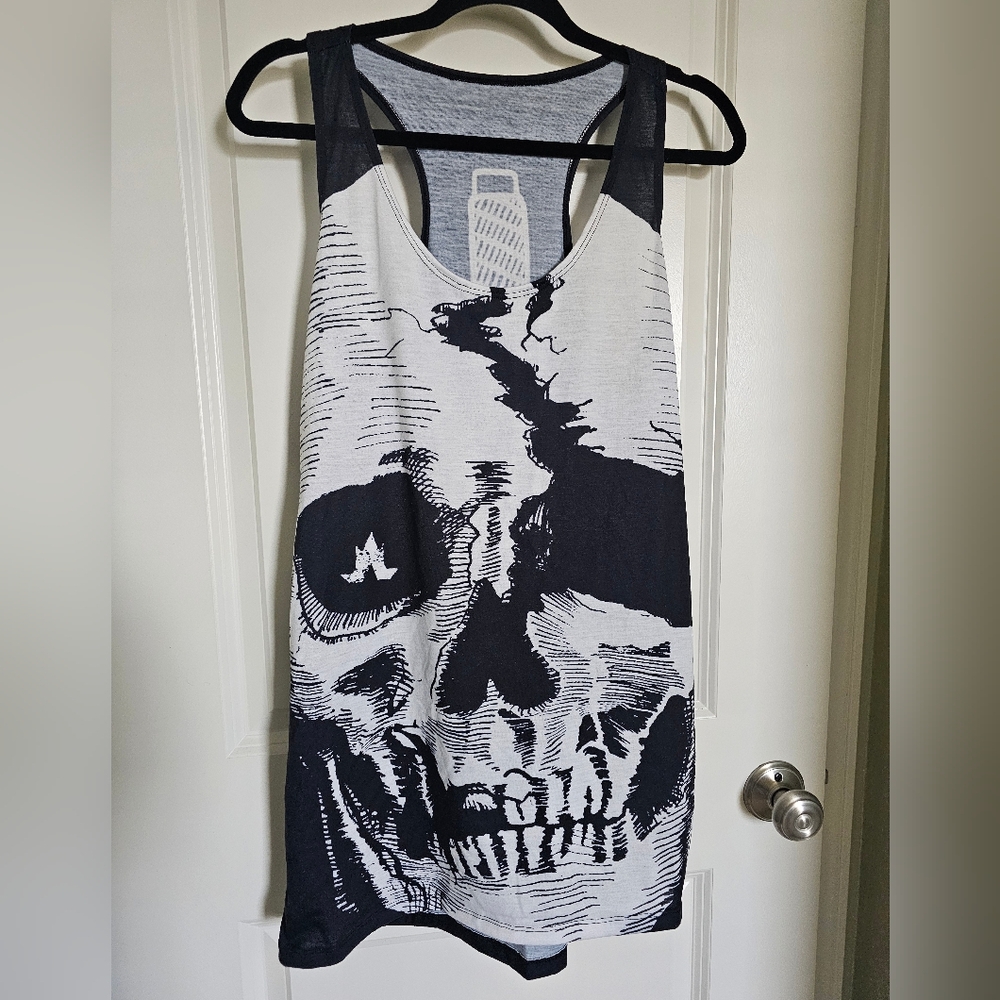 Lovers Are Lunatics Rare Edgy Skull Graphic Tank Dress Sz Md